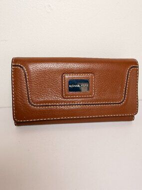 Michael Kors Brooksville Leather Wallet Luggage Brown